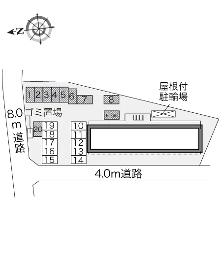 ★手数料０円★草加市花栗３丁目 月極駐車場
